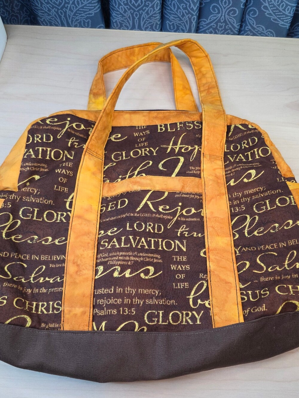 Christian Scripture Fabric Tote Bag - Faith Based Daily Shopper/Bible Study